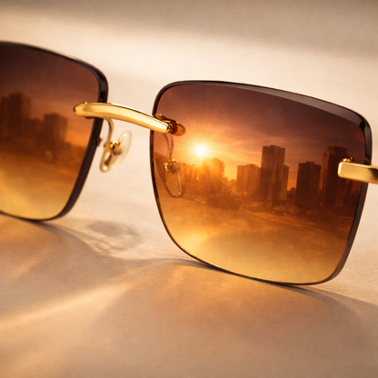 Gafas de Lujo Rimless Doradas – Noir Jaguar Elite