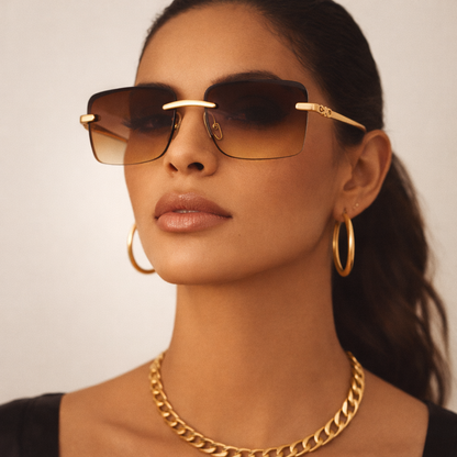 Gafas de Lujo Rimless Doradas – Noir Jaguar Elite